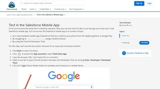 
                            9. Test in the Salesforce Mobile App Unit | Salesforce Trailhead