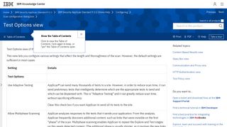 
                            8. Test Options view - IBM