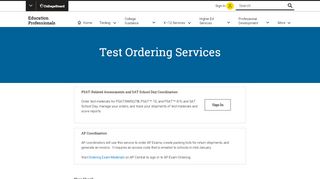 
                            11. Test Ordering Services | Education Professionals | College Board