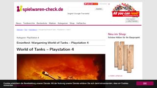 
                            8. Test PlayStation 4 - Wargaming World of Tanks – Playstation 4 - sehr ...