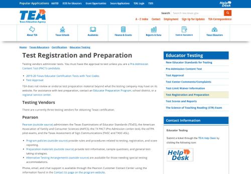 
                            10. Test Registration and Preparation - Texas Education Agency