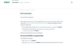 
                            6. Test scenarios - Adyen's documentation