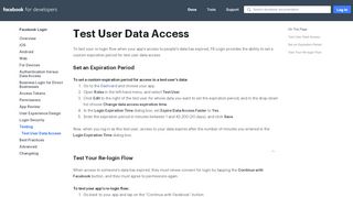 
                            4. Test User Access Token - تسجيل دخول فيسبوك‏