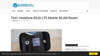 
                            12. Test: Vodafone R226 LTE Mobile WLAN Router | maxwireless.de