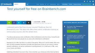 
                            5. Test yourself for free on Brainbench.com - News, Tips, and Advice for ...