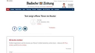 
                            3. Test zeigt offene Türen im Router - Infobox - Badische Zeitung