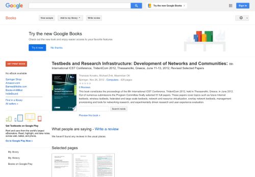 
                            11. Testbeds and Research Infrastructure: Development of Networks and ... - Google 도서 검색결과