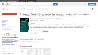 
                            8. Testbeds and Research Infrastructures, Development of Networks and ...