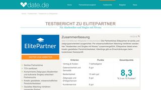
                            8. Testbericht Elitepartner: Kosten, Sicherheit und Erfolgschancen - date.de
