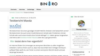 
                            11. Testbericht Maxda - Binoro