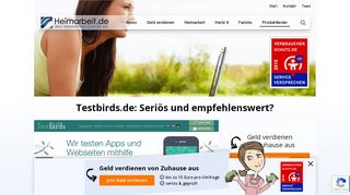 
                            7. Testbirds.de: Seriös und empfehlenswert? | Heimarbeit.de √