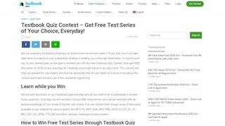 
                            5. Testbook Quiz Contest - Get Free Test Series of Your Choice ...