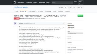 
                            11. TestCafe - redirecting issue - LOGIN FAILED · Issue #3014 ... - GitHub