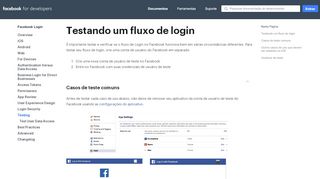 
                            12. Teste - Login do Facebook - Documentação - Facebook for Developers