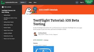 
                            2. TestFlight Tutorial: iOS Beta Testing | raywenderlich.com