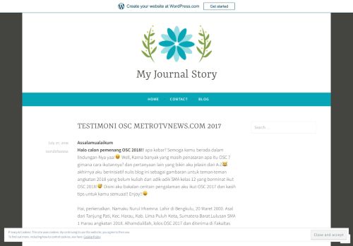 
                            10. TESTIMONI OSC METROTVNEWS.COM 2017 – My Journal Story