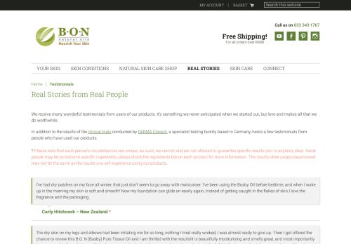 
                            4. Testimonials | BON Natural Oils