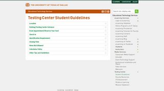 
                            7. Testing Center Student Guidelines - The University of Texas at Dallas