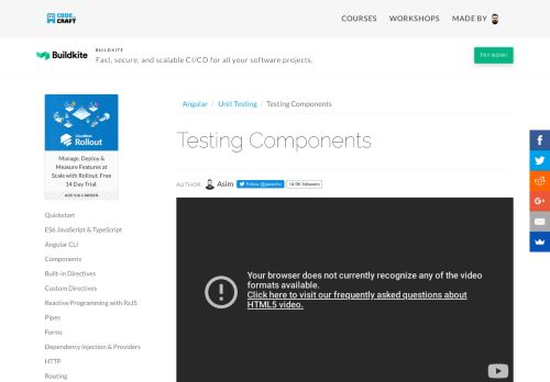 
                            11. Testing Components • Angular - Codecraft.tv