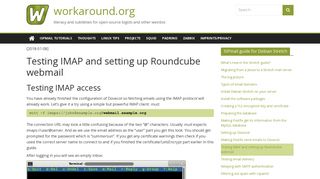 
                            3. Testing IMAP and setting up Roundcube webmail – workaround.org