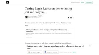
                            2. Testing Login React component using jest and enzyme. - Medium
