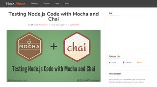 
                            13. Testing Node.js Code with Mocha and Chai - Stack Abuse