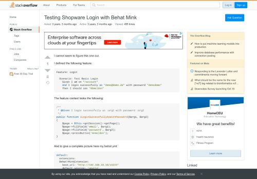 
                            8. Testing Shopware Login with Behat Mink - Stack Overflow