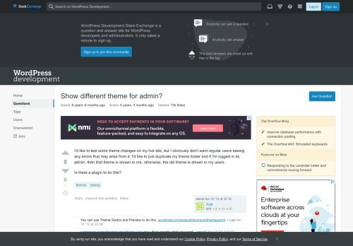 
                            1. testing - Show different theme for admin? - WordPress Development ...