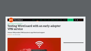 
                            10. Testing WireGuard with an early-adopter VPN service | Ars Technica