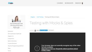 
                            12. Testing with Mocks & Spies • Angular - Codecraft.tv