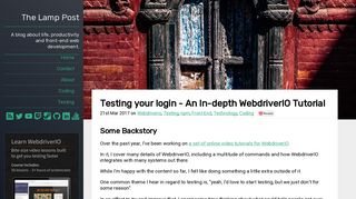 
                            2. Testing your login - An In-depth WebdriverIO Tutorial - The Lamp Post