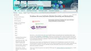 
                            9. Testphase für neue SciFinder-Module PatentPak und ... - LMU München