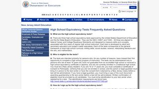 
                            8. Tests of General Educational Development (GED®) FAQ - NJ.gov