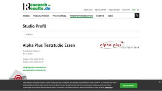 
                            4. Teststudio Essen - Alpha Plus - Research & Results