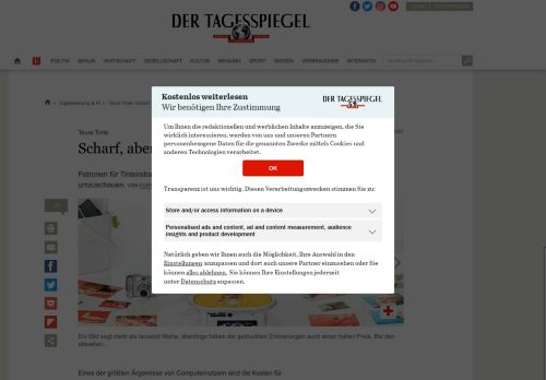 
                            12. Teure Tinte: Scharf, aber teuer - Digitalisierung & KI - Tagesspiegel