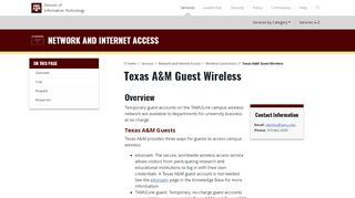 
                            8. Texas A&M Guest Wireless: Overview | IT.tamu.edu