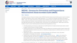 
                            5. Texas Department of State Health Services, NEDSS