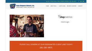 
                            11. Texas Shoppers Network Client Tools - ShopMetrics Client Login