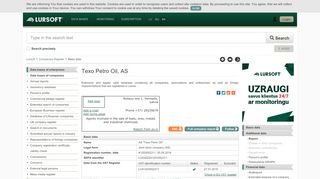 
                            12. Texo Petro Oil, AS, 41203052311 - company data