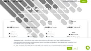 
                            10. Text Analysis API - Pricing - AYLIEN Text Analysis API | Developer Portal