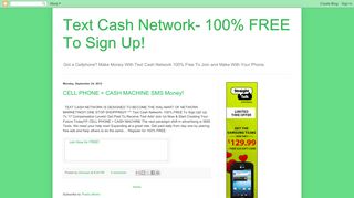 
                            4. Text Cash Network- 100% FREE To Sign Up!