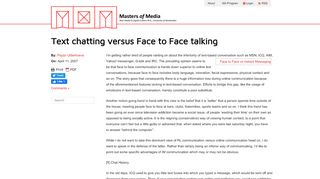 
                            11. Text chatting versus Face to Face talking | Masters of Media