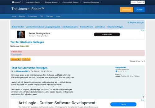 
                            7. Text für Startseite festlegen - Joomla! Forum - community, help ...