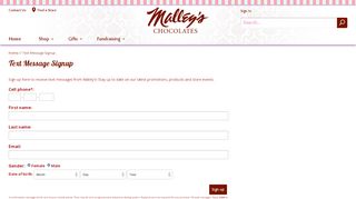 
                            5. Text Message Signup | Malleys Chocolates