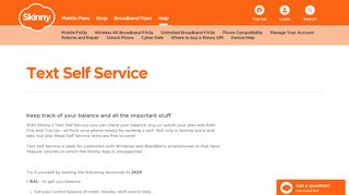 
                            11. Text Self Service - Skinny Mobile