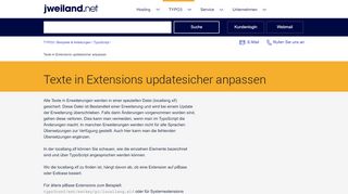 
                            4. Texte in Extensions updatesicher anpassen - jweiland.net