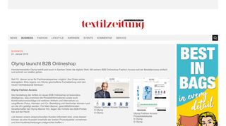 
                            8. Textilzeitung: Olymp launcht B2B Onlineshop