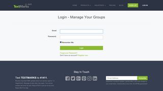 
                            8. TextMarks SMS Service, Mass Text Messaging | Login Page