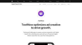 
                            12. TextNow - Success Stories - Apple Search Ads Advanced