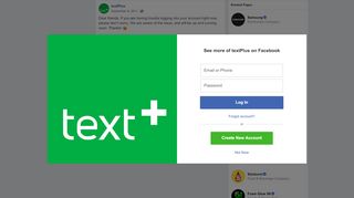 
                            10. textPlus - Dear friends, If you are having trouble logging... | Facebook